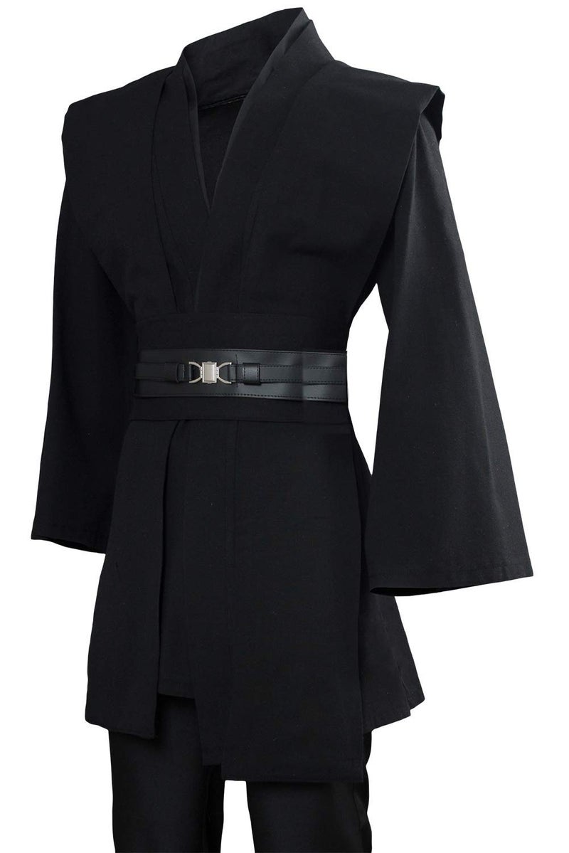 GOLDSTITCH Men Tunic Robe Knight Fancy Cool Cosplay Costume black XXL - Image 3